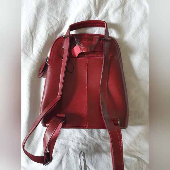 Heshe leather backpack - BURGUNDY - Picture 3 of 7